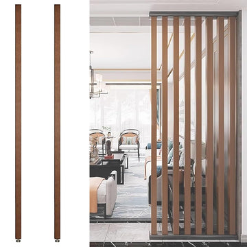Floor to Ceiling Wooden Slat Room Divider, Freestanding Modern Partition Wall, 70-230cm Adjustable Privacy Screen
