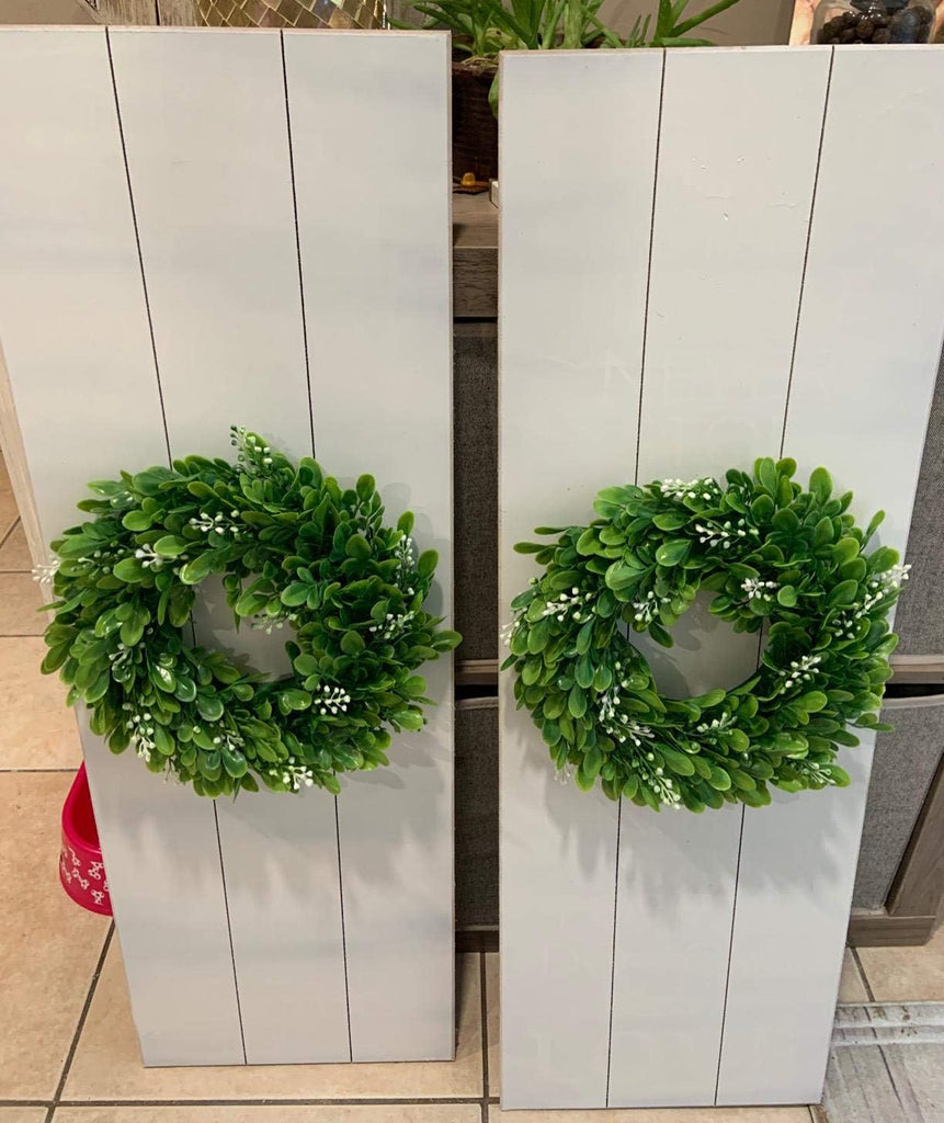 Boxwood Wreath Artificial Green Leaves Wreath Door Wall Window Decoration,11Inch/PC - Set of 4