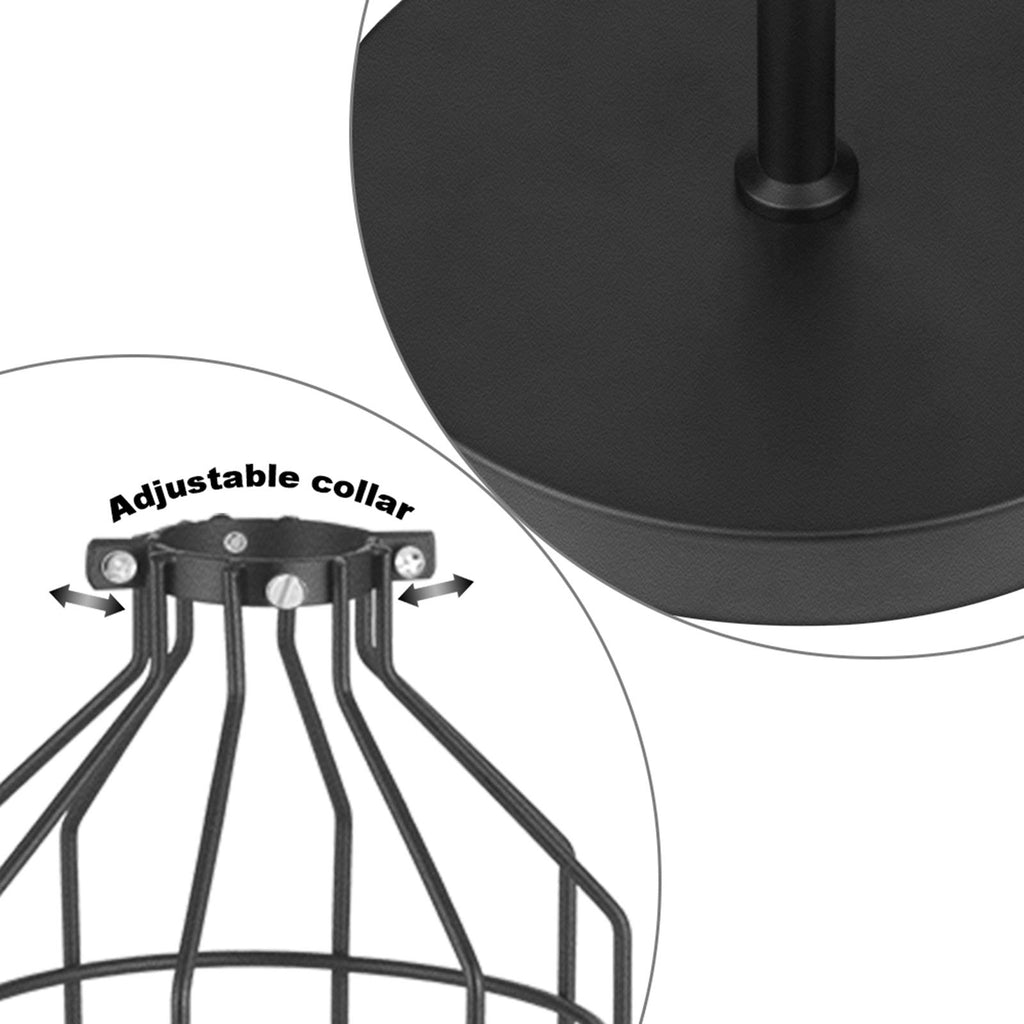 Floor Lamps, Industrial Frosted Black Floor Lamp with Cage Lampshade, On-Off Switch, Modern Indoor Pole Light, Study