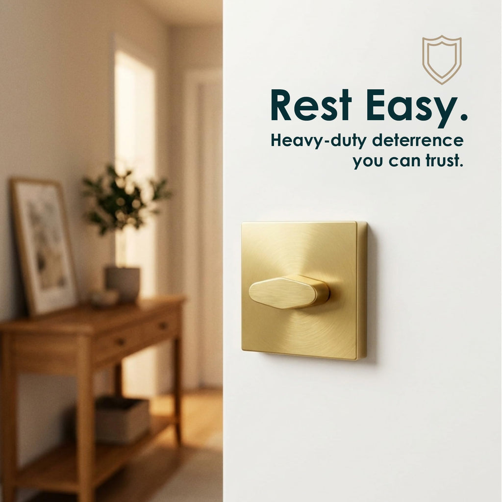 Entry Deadbolt Lock - Heavy Duty Round Locking for Left or Right-Handed Doors - Interior/Exterior - Satin