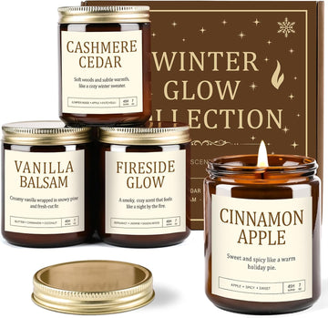 Scented Candles, 4 Pack Soy Jar Candles, 28 oz Total - Set of 4
