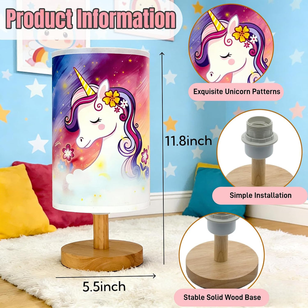 Unicorn Lamp,Cute Kids Table Lamp Girls Decorative Bedside Lamp
