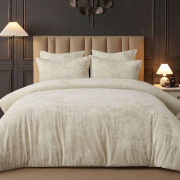 Crushed Velvet Comforter Queen Sand, 5-Pc Winter Set
