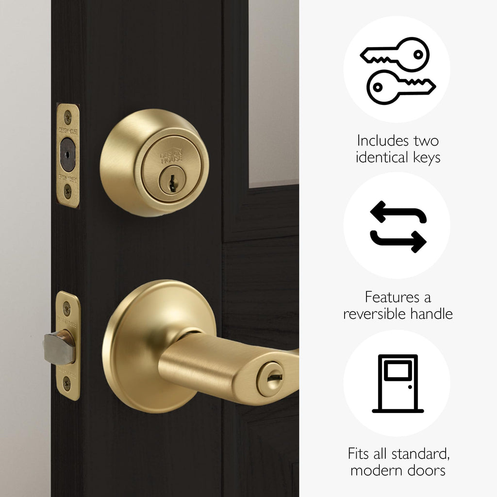 Single Cylinder Deadbolt, Satin Brass