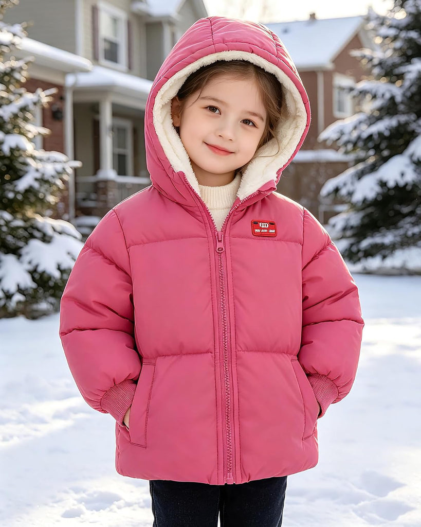 Baby Toddler Hooded Winter Coat Fleece Lined Puffer Jacket