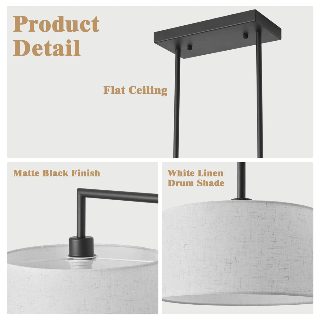 Linear Chandeliers, Black Kitchen Island Lighting 47.24in