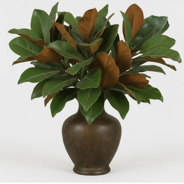 10 Pcs Artificial Magnolia Leaves Faux Stems Decor, 17.72 Inches