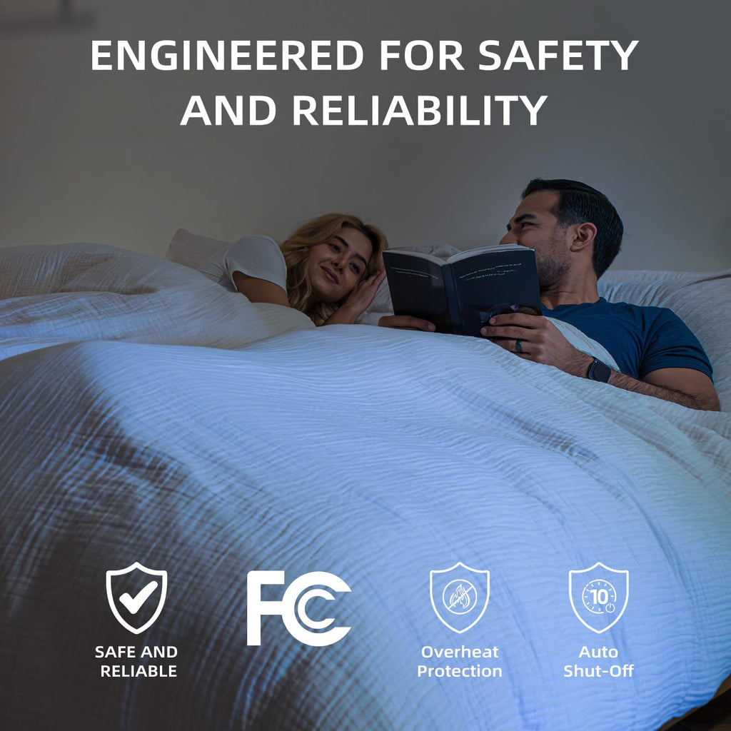 WiFi Heated Mattress Pad, Bed Warmer with 9 Heat Settings, 1-12 Hours Auto Off Deep Pocket, Machine