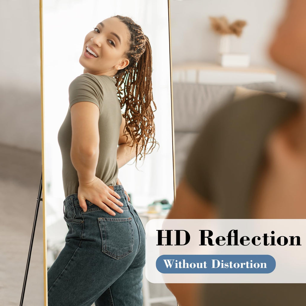 64"x21" Full Length Mirror with Stand, Full Body Floor Mirror