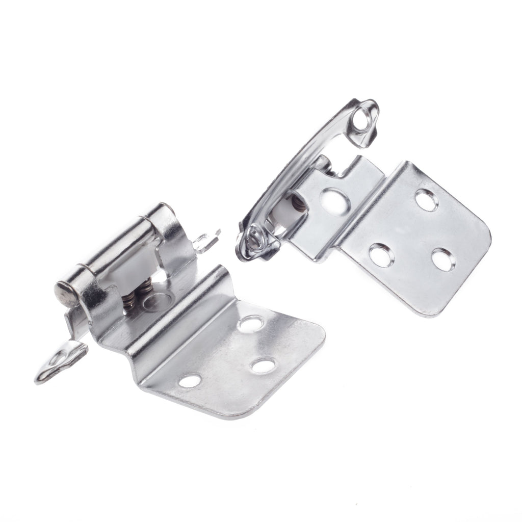 3/8" Inset/Offset Cabinet Hinge (25 Pair -50 Pack), Self Closing, in Chrome Plated Finish