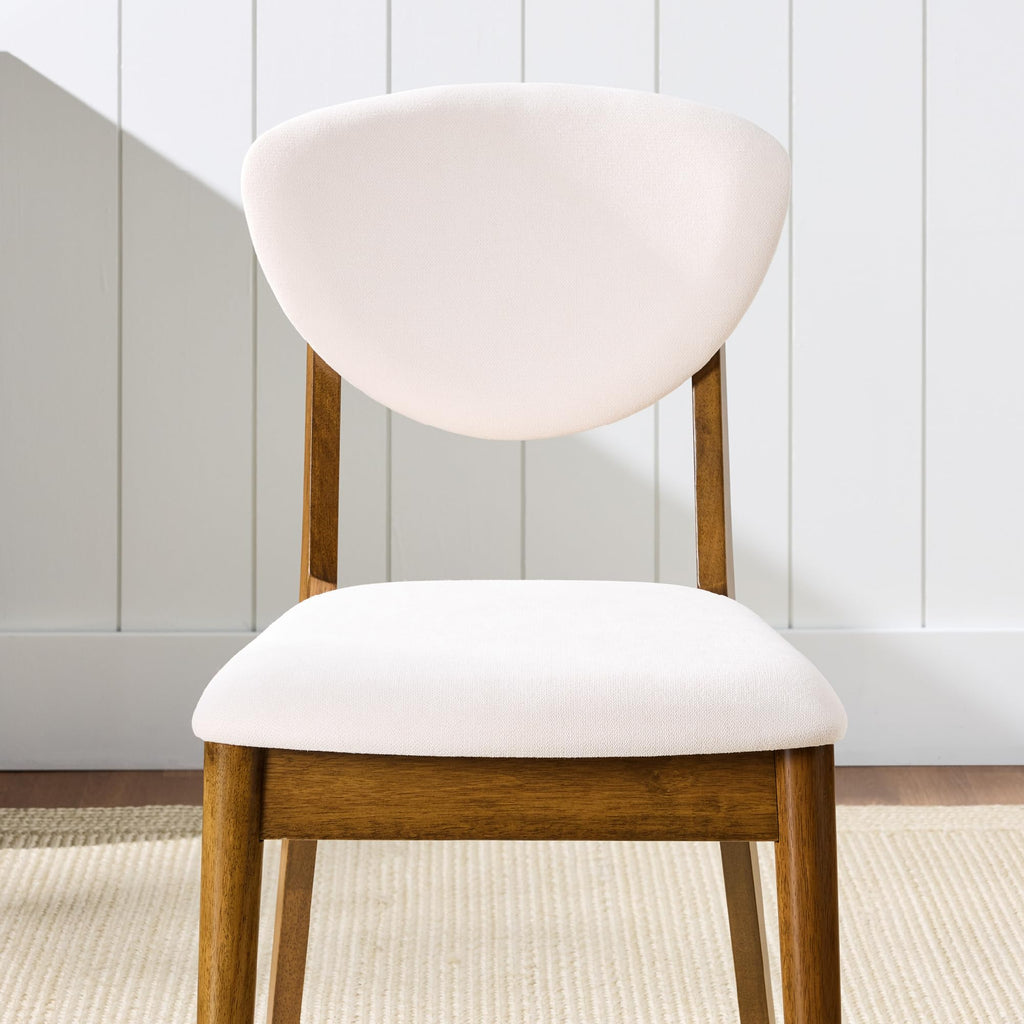 Wooden Dining Chairs, Wood Mid-Century Modern Upholstered Side Chairs, Farmhouse Cushioned Dining Chairs Set of 4