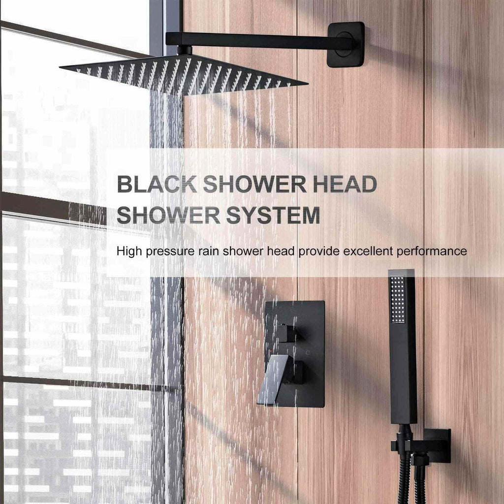 Shower Faucet Set 10 Inch, Matte Black Shower System