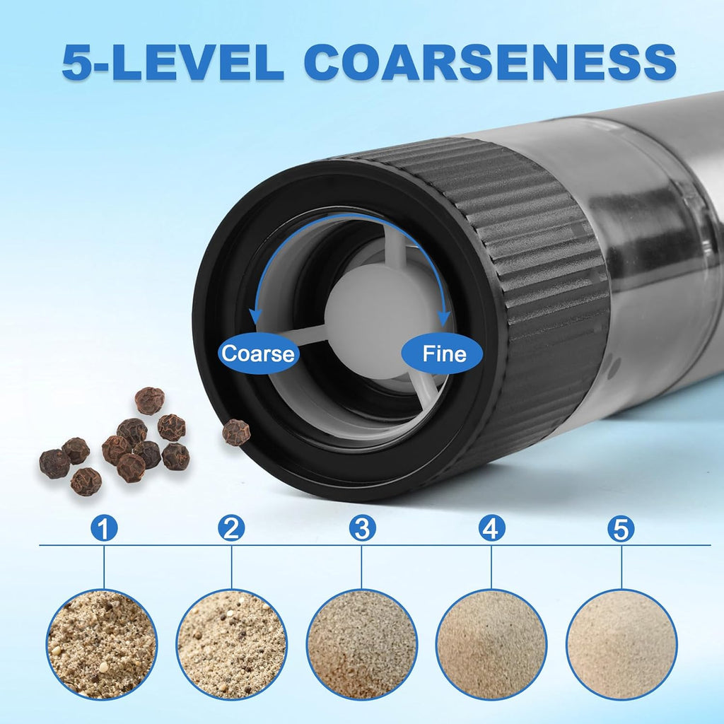 Electric Salt and Pepper Grinder Set Rechargeable,2 Pack Mill&Shakers - Set of 2
