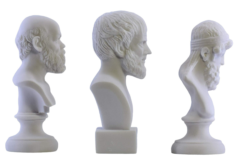 Socrates Aristotle Plato Greek Philosopher Bust Head Statue Sculpture
