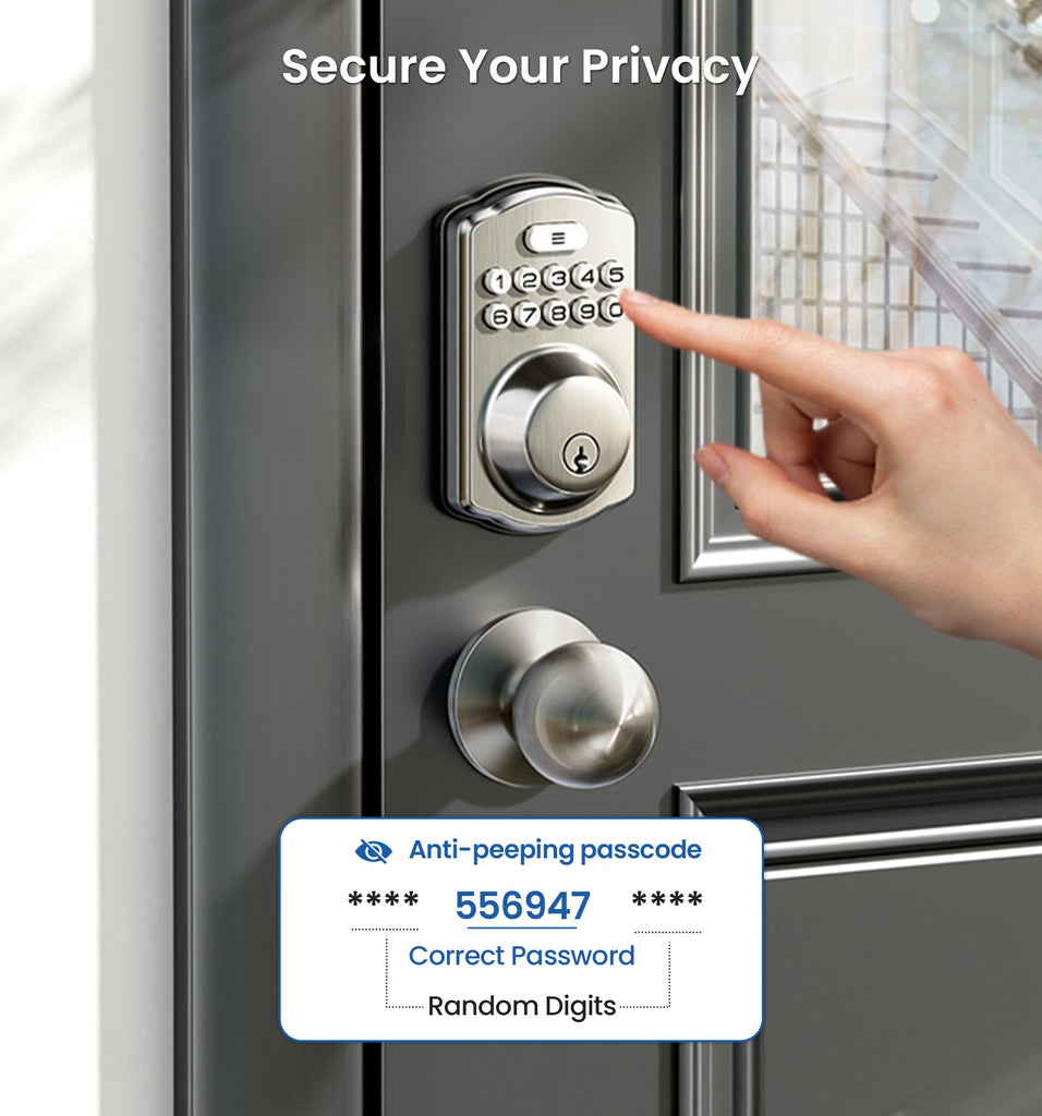 Keyless Entry Deadbolt Door Lock with Knobs, Satin Nickel