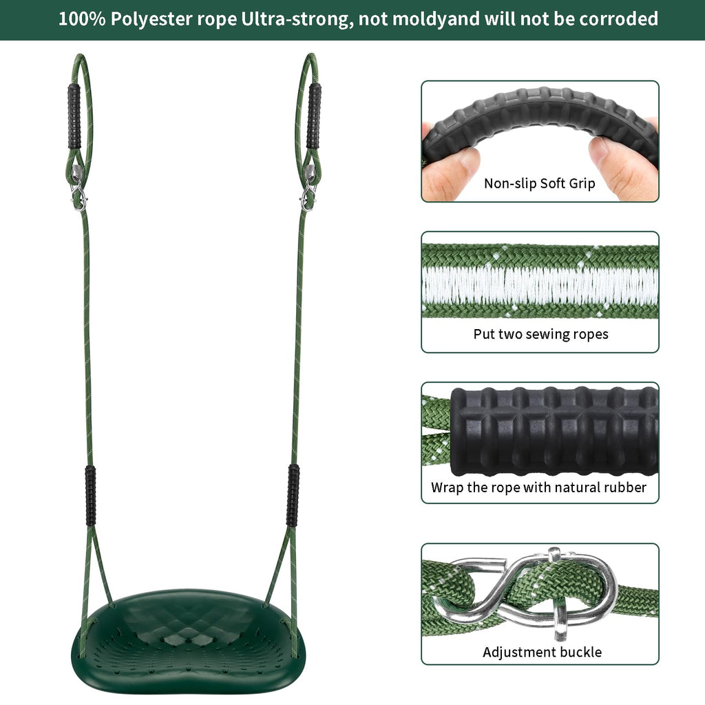 Heavy Duty Swing Seat, Capacity Outdoor Swing Seat for Adults & Kids, Green