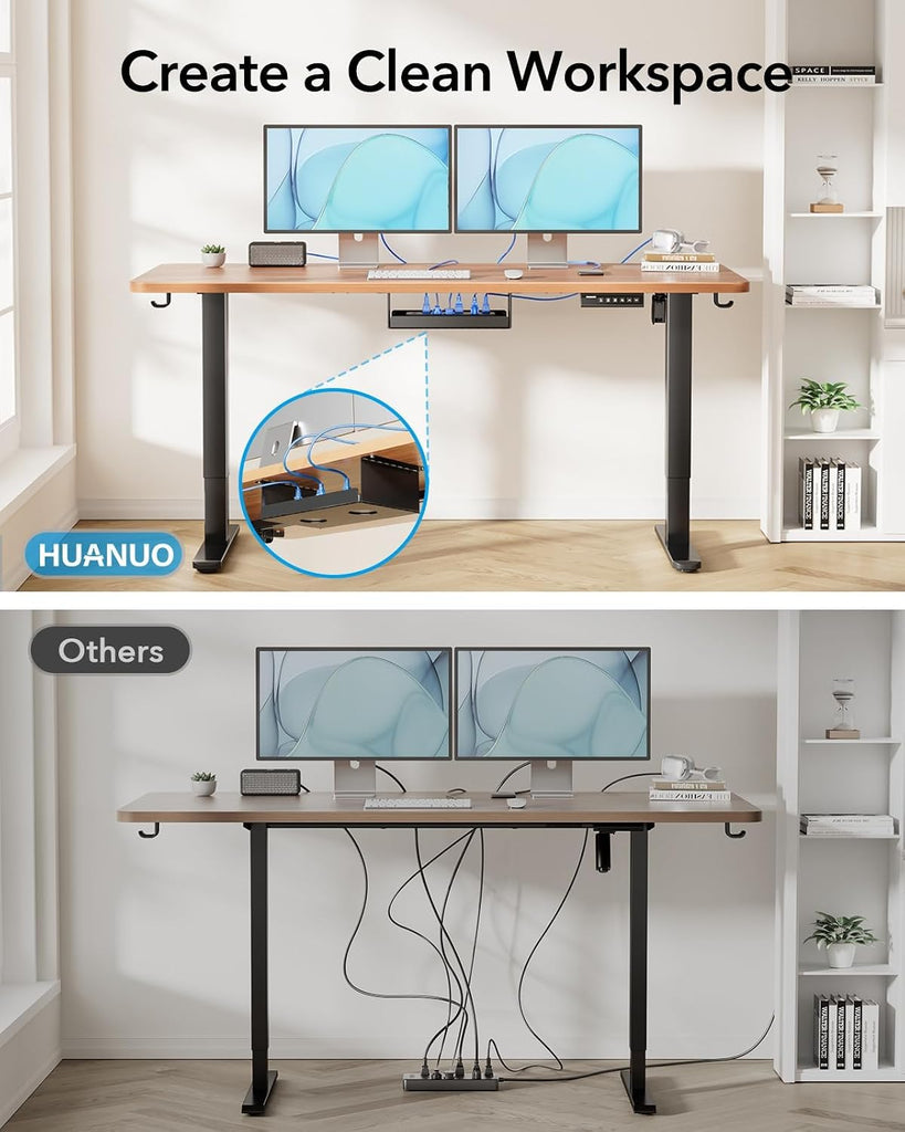 Standing Desk Frame with Brushless Motor for Max 75 x 35 inch Tops | 220lbs capacity,4 preset heights,28.3"-46.5"