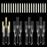 4 Set 5 Arms Acrylic Candelabra Centerpieces,Clear Candlesticks Holder with Acrylic Shade for Valentine's Day Dinner