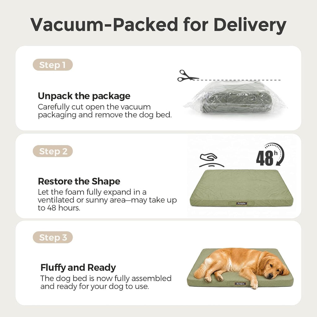 Indestructible Dog Bed for Extra Large Dogs, Chew Proof Orthopedic Egg Crate Foam Pet Mat with Durable