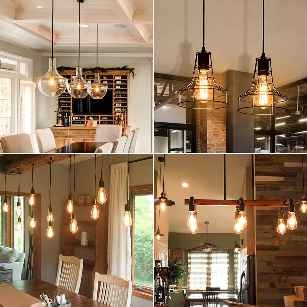 6 Pack Dimmable Vintage LED Edison Bulbs 40Watt, E26 LED Edison Light Bulbs 40 Watt Warm White 2700K, 4W ST58 Antique