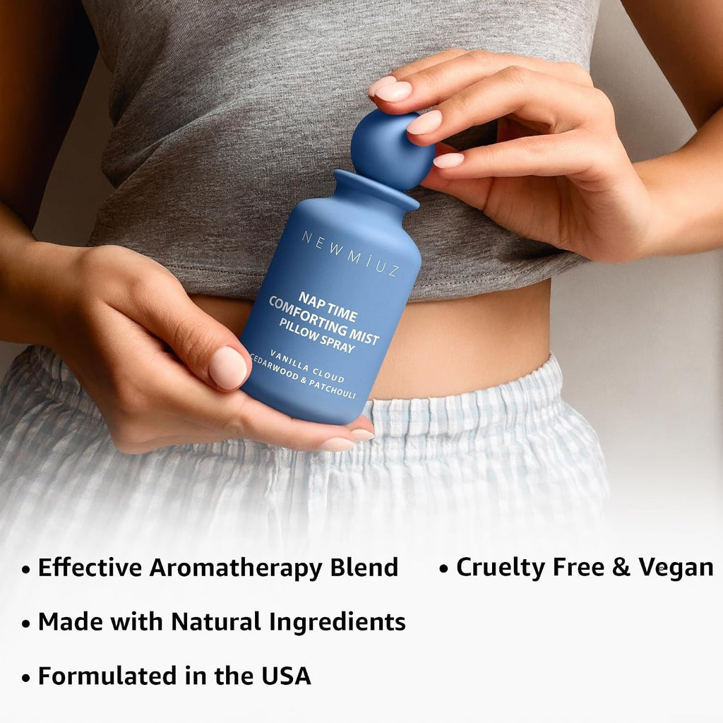 Pillow Spray Calming and Relaxing Pillow Linen Mist Vanilla Cedarwood Essential Oils Stress Relief Aromatherapy Sleep