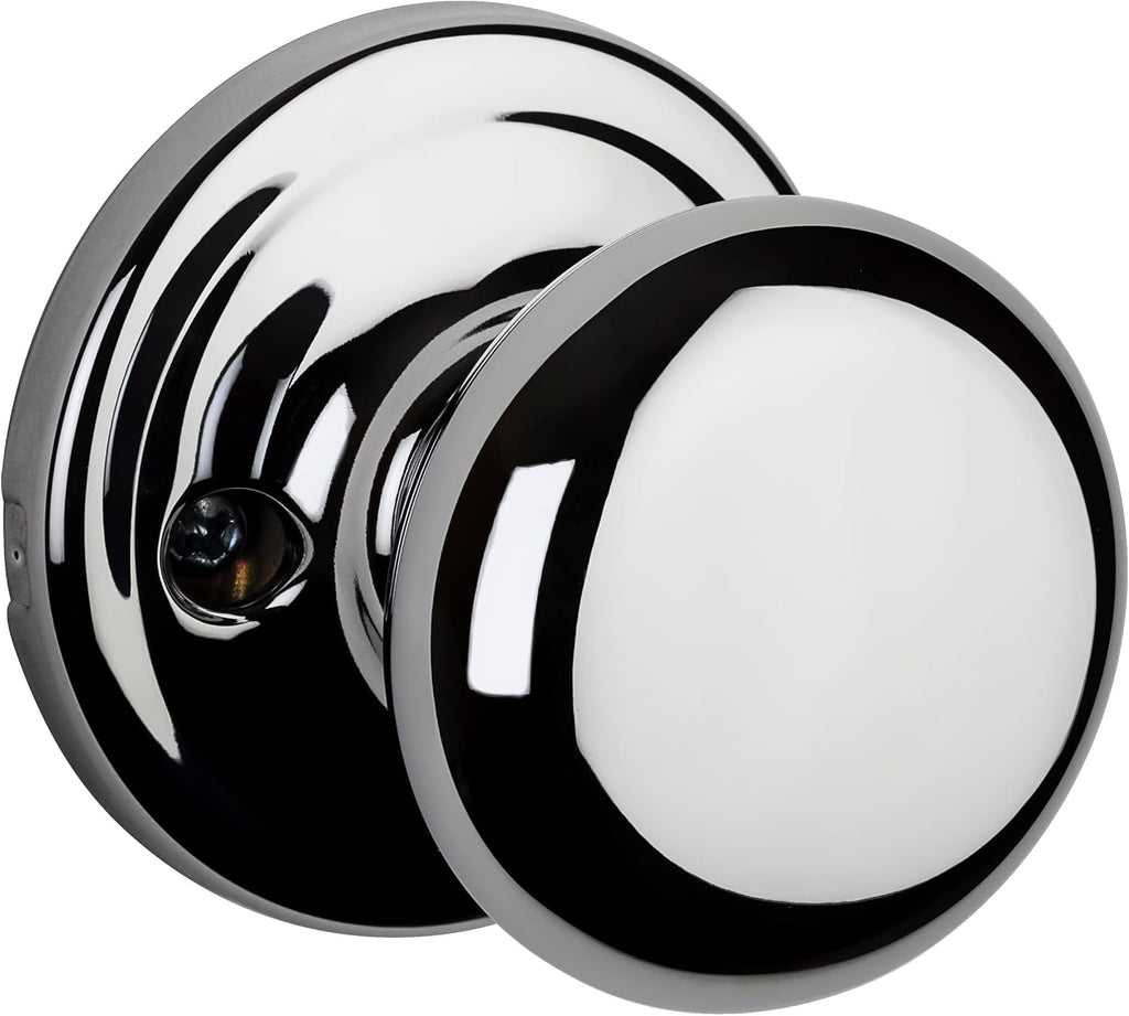 Hancock Interior Passage Door Knob, Handle For Closet and Hallway Doors, Non-Locking Doorknob, Polished Chrome