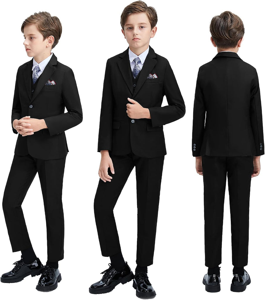 Boys' 3 Piece Suit Set Slim Fit Kids Suits Toddler Formal Tuxedos