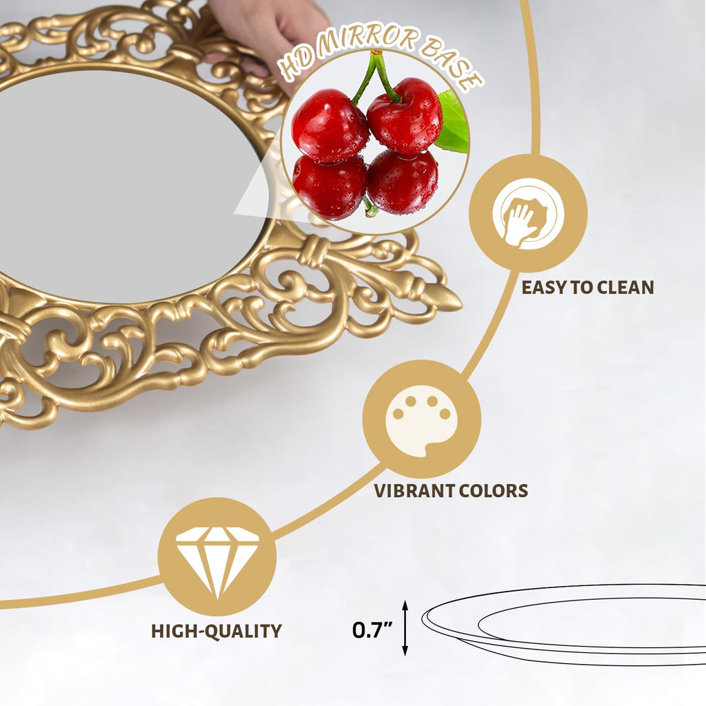 12" Set of 6, Mirror Square Plate Chargers