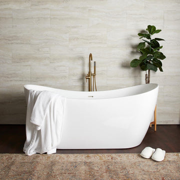 Philo 54 Inch Acrylic Double Slipper Freestanding Tub