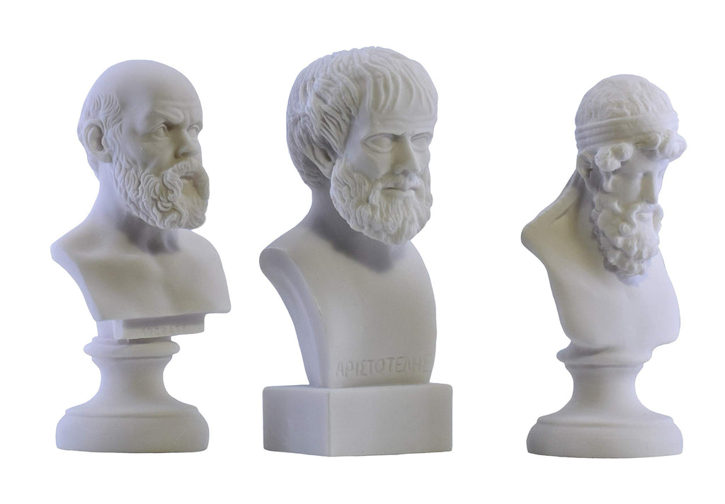 Socrates Aristotle Plato Greek Philosopher Bust Head Statue Sculpture