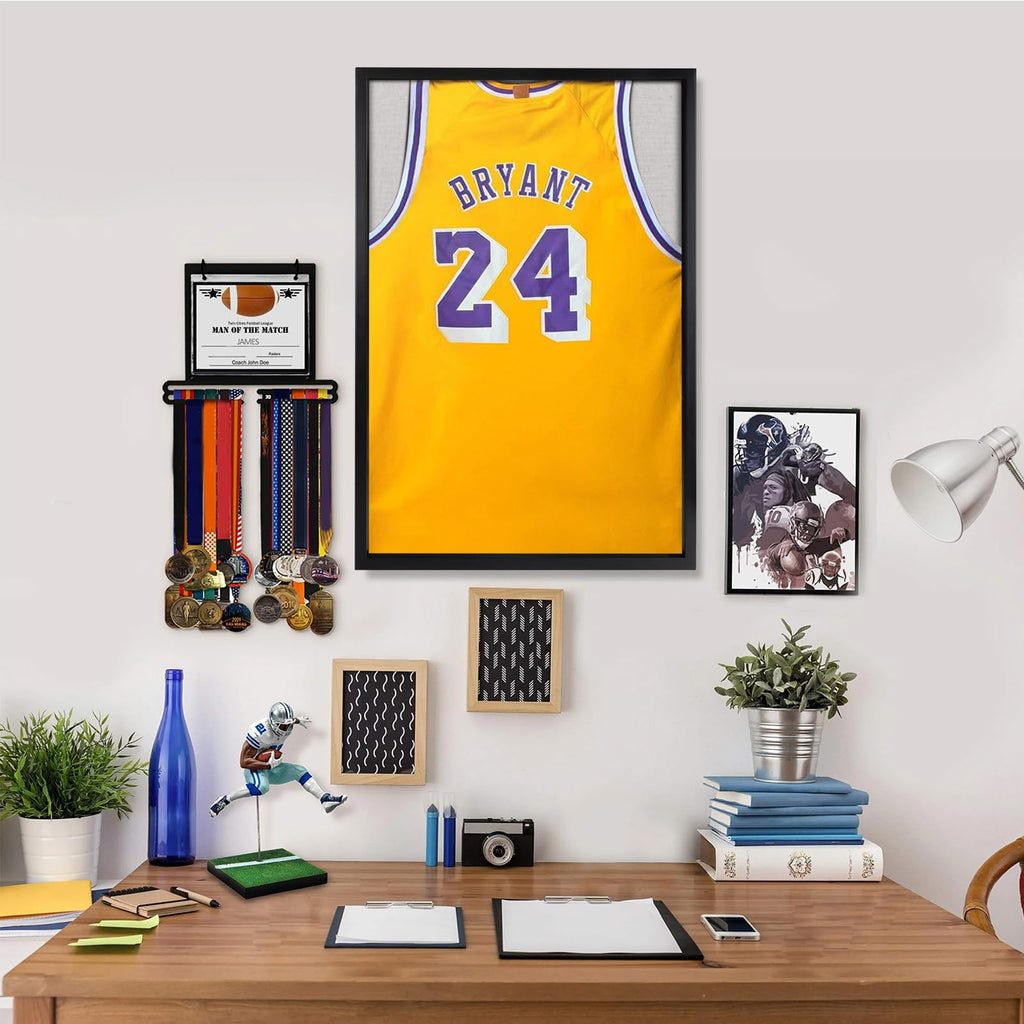 Shadow Box Frame 20x30 Jersey Display Case, Pine Wood Acrylic Black