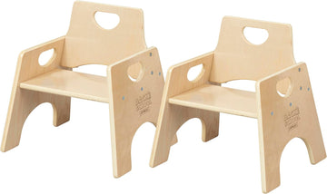 Toddler Chairs, 8in Seat Height, Pack, Natural