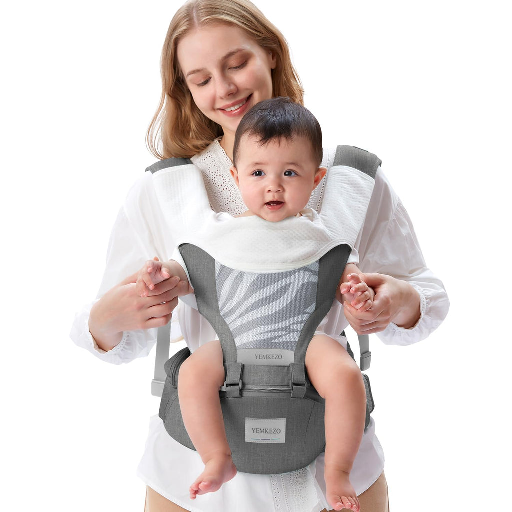 Carrier with Hip Seat for Newborn to Toddler, Grey
