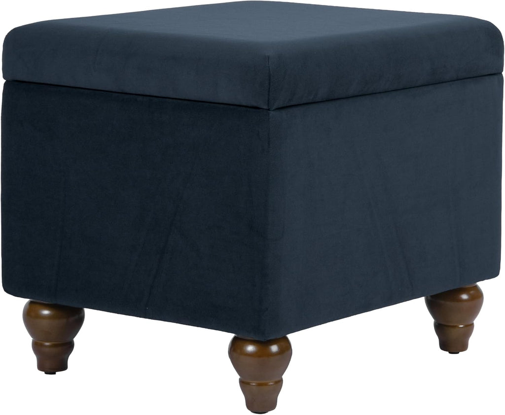 22" Medium Rectangular Storage Ottoman - Blue Velvet