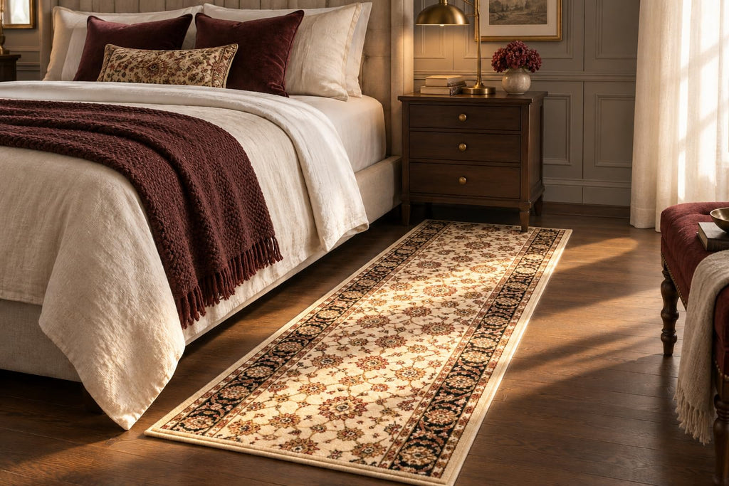 Barclay Sarouk Ivory 26 in x 63 ft Hallway Long Runner Rug