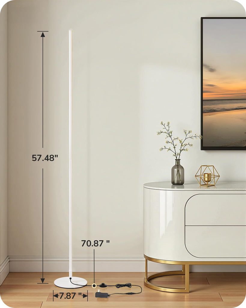 2 Pack 57.5" Floor Lamps with Remote, Stepless Dimmable & 7 CCT