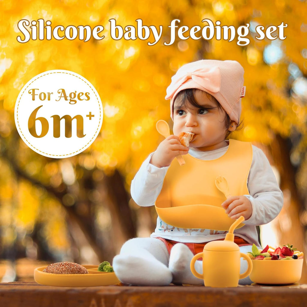Feeding Set 6 Pcs, Baby Led Weaning Supplies, Baby Feeding Supplies Set BPA Free, Baby Essentials for Newborn Gift