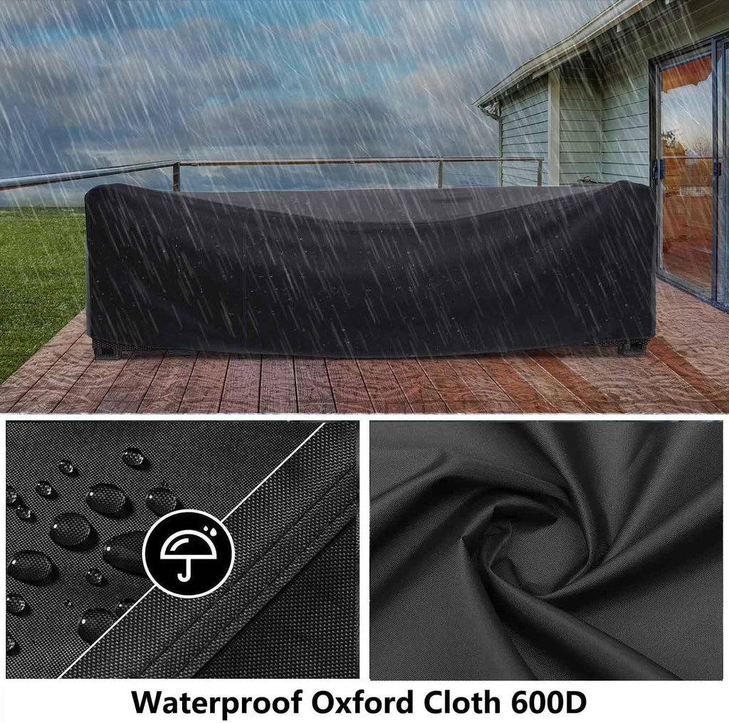 Outdoor Patio Furniture Covers Waterproof 88" L x 68" W x 30" H Rectangular Outdoor Table and Chair Set Cover Wind