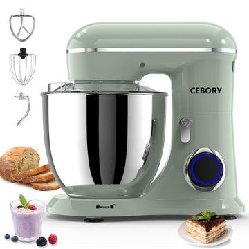 3-IN-1 Electric Stand Mixer, 6.5QT Bowl 660W 10-Speed Kitchen Mixer, Household Food Mixers include Dough Hook, Beater