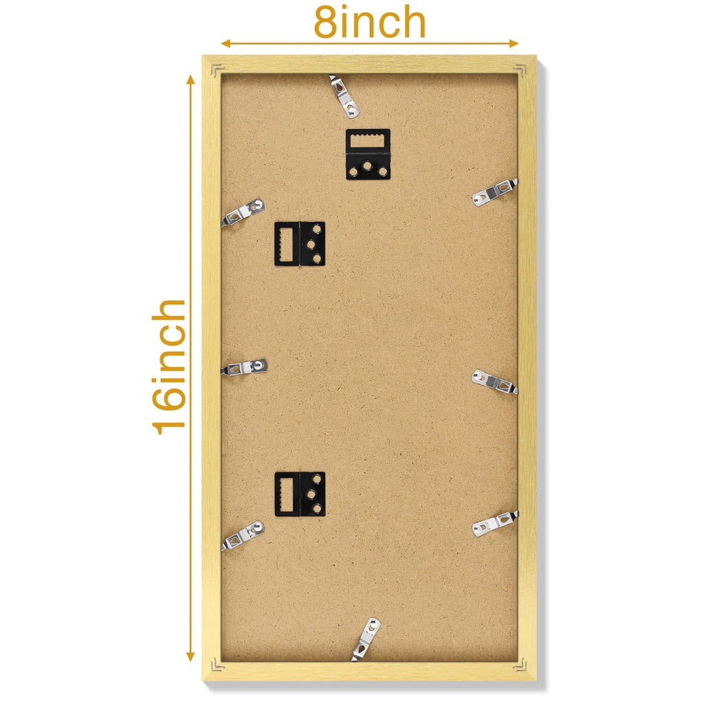 8x16 Collage Picture Frame for Wall Mounting, Gold