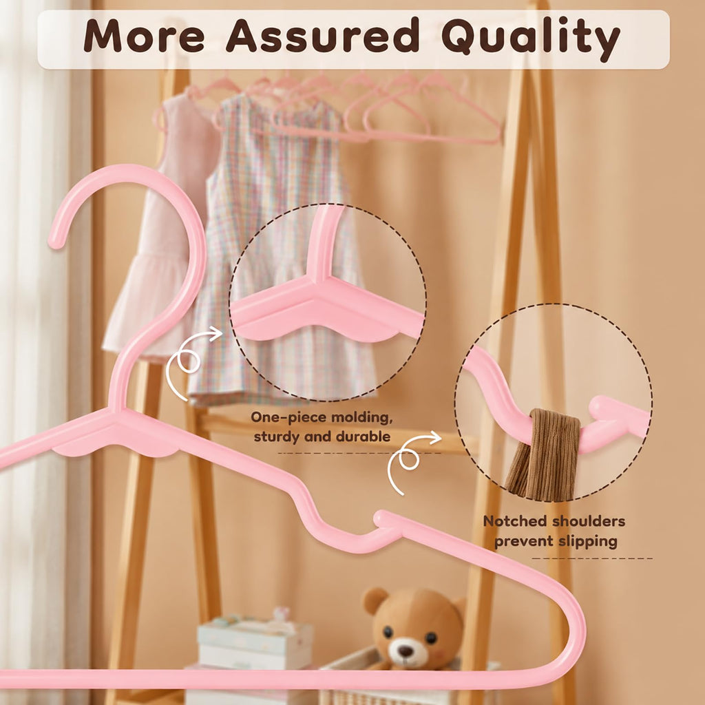 Baby Hangers 60-Pack, Plastic Infant and Toddler Hangers for Clothes, Non-Slip Kids Clothes Hangers for Shirts