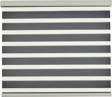 Cordless Zebra Blinds for Indoor Windows, Free-Stop Cordless, Light Filtering Sheer Shades Dual Layer for Day and