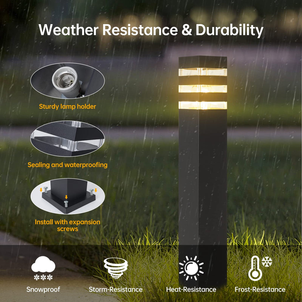 Pathway Light Hardwired E26 Walkway Lantern Outdoor Black Path Light
