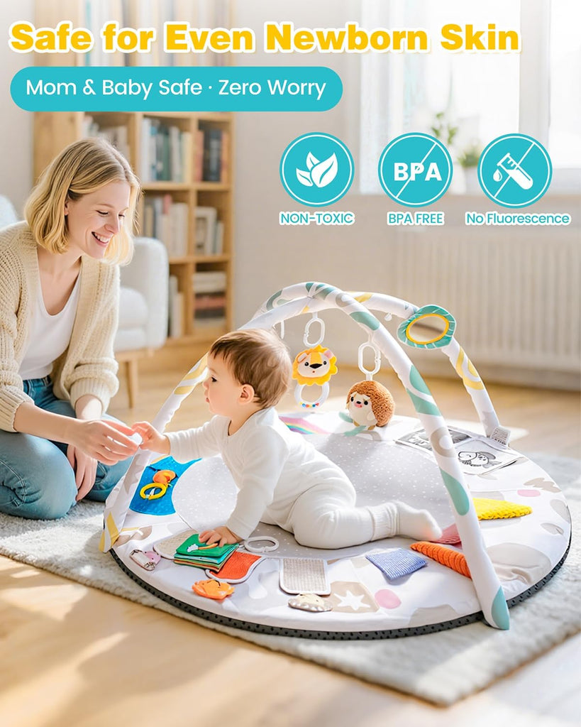 Play Gym & Activity Mat with 5 Toys for 0-12 Months