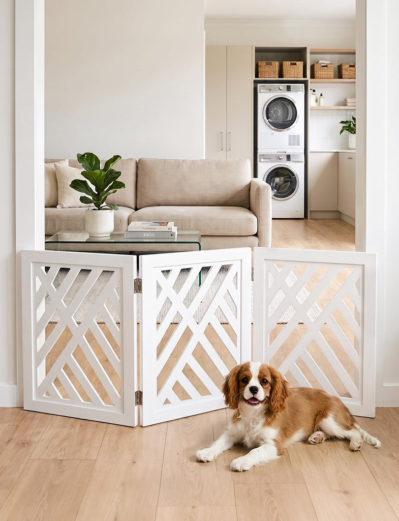 16" Short Dog Gate, Puppy Gate Indoor, Freestanding Small Dog Gate, 3 Panel