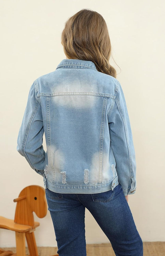 Toddler Jean Jacket for Girls and Boys Long Sleeve Denim Jacket