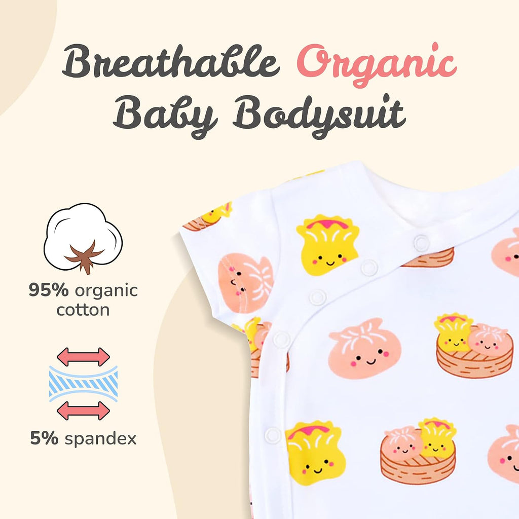 Organic Cotton Onesie Baby Bodysuit, Soft and Comfortable Baby Onesies Made from Organic Cotton and Spandex