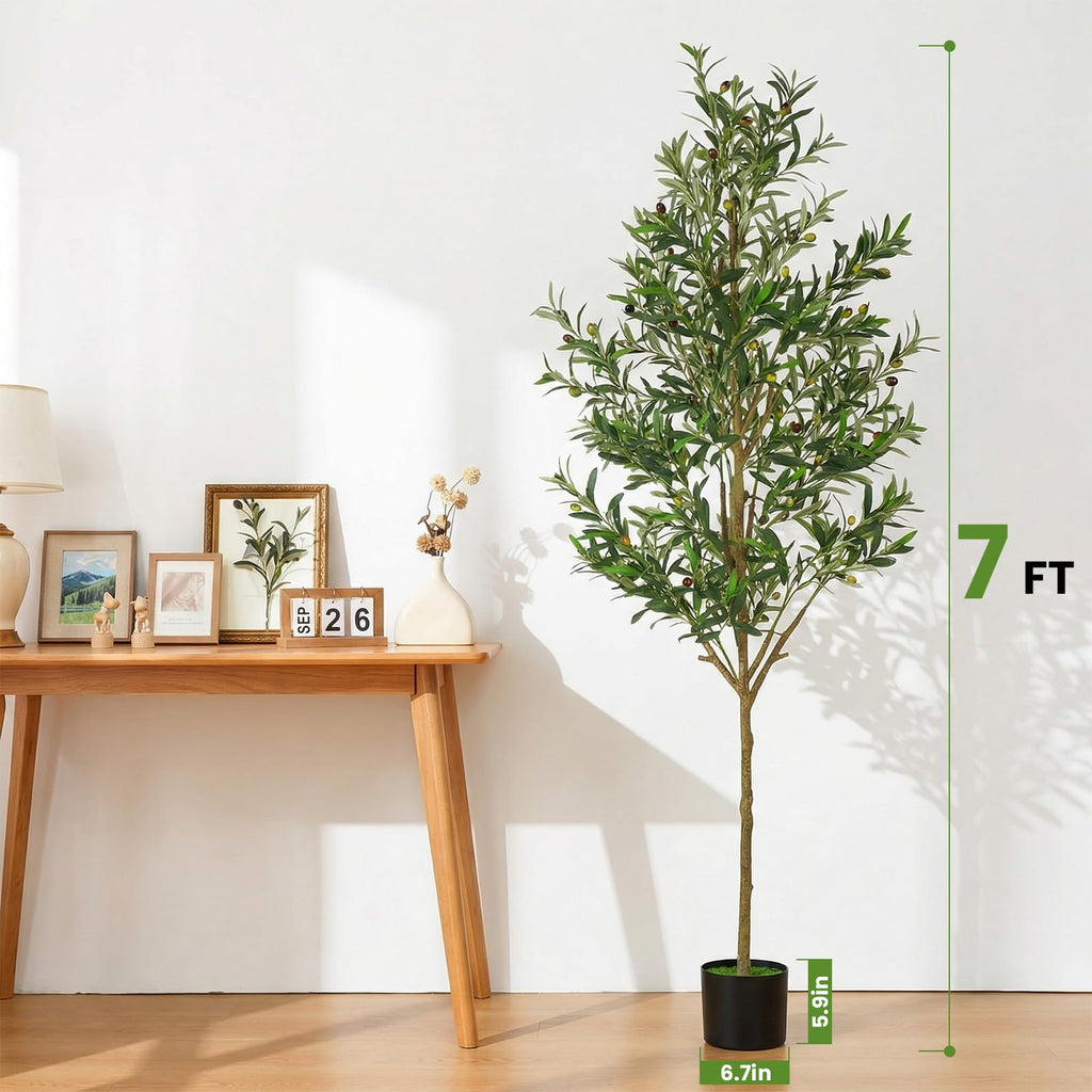 7FT Artificial Olive Tree Indoor Tall Faux