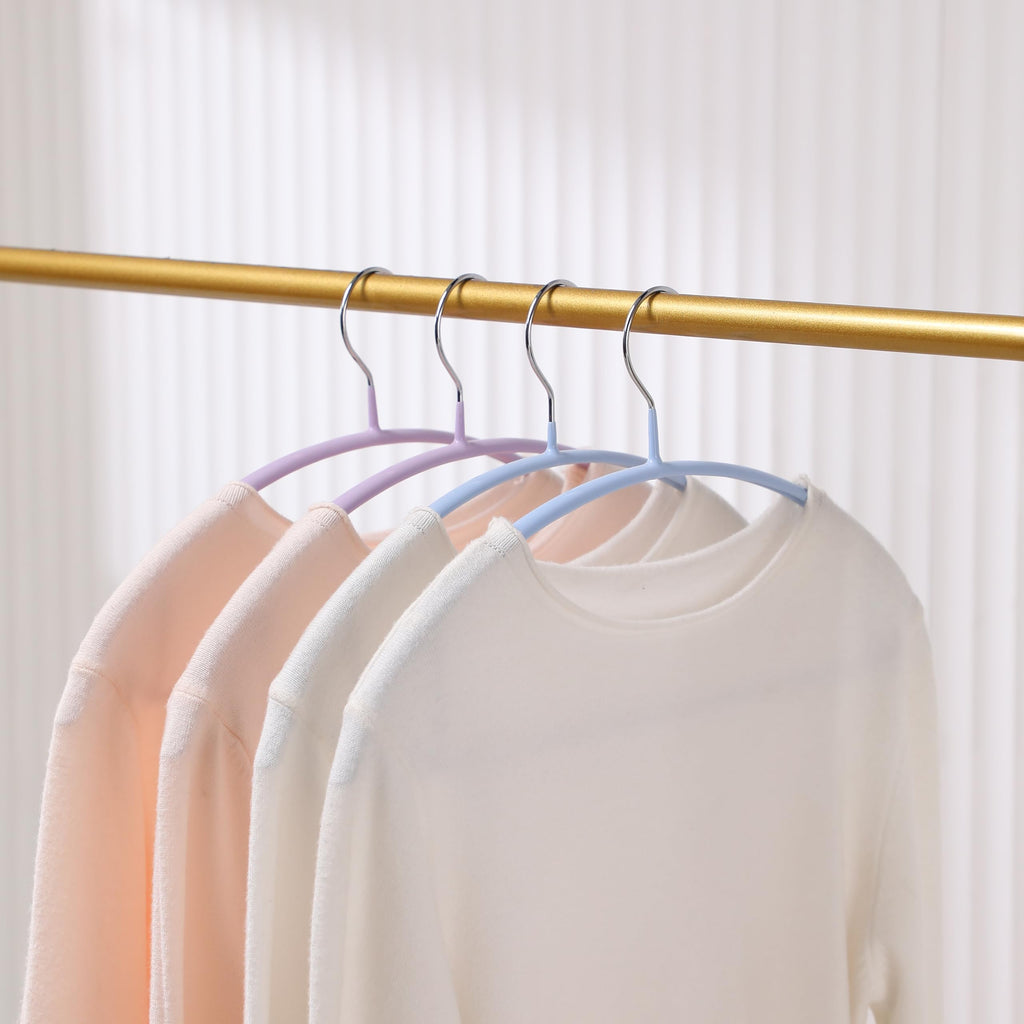 Clothes Hangers Non Slip Rubber Coating Metal Hanger Colorful, 28 Pack
