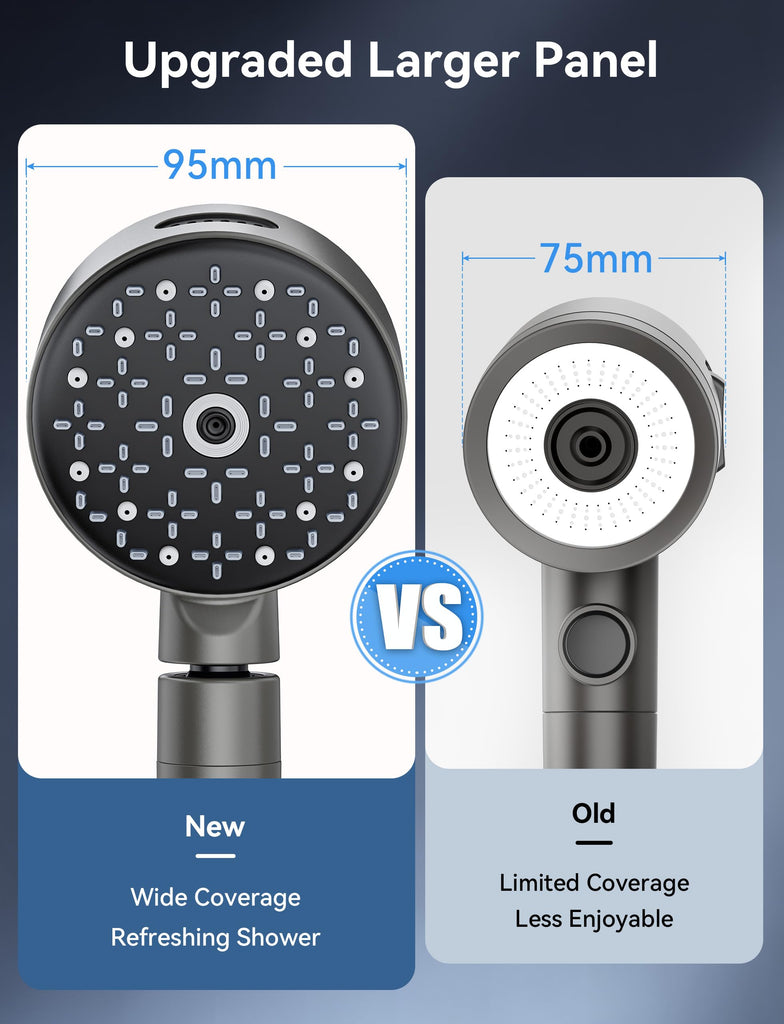 Filtered Shower Head, Gunmetal Black Silicone Panel, 6 Spray Modes